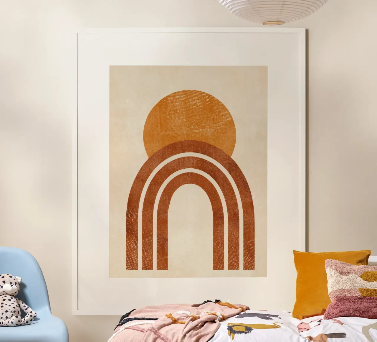 Aarde en zon abstracte print hahnemühle van Aralyn