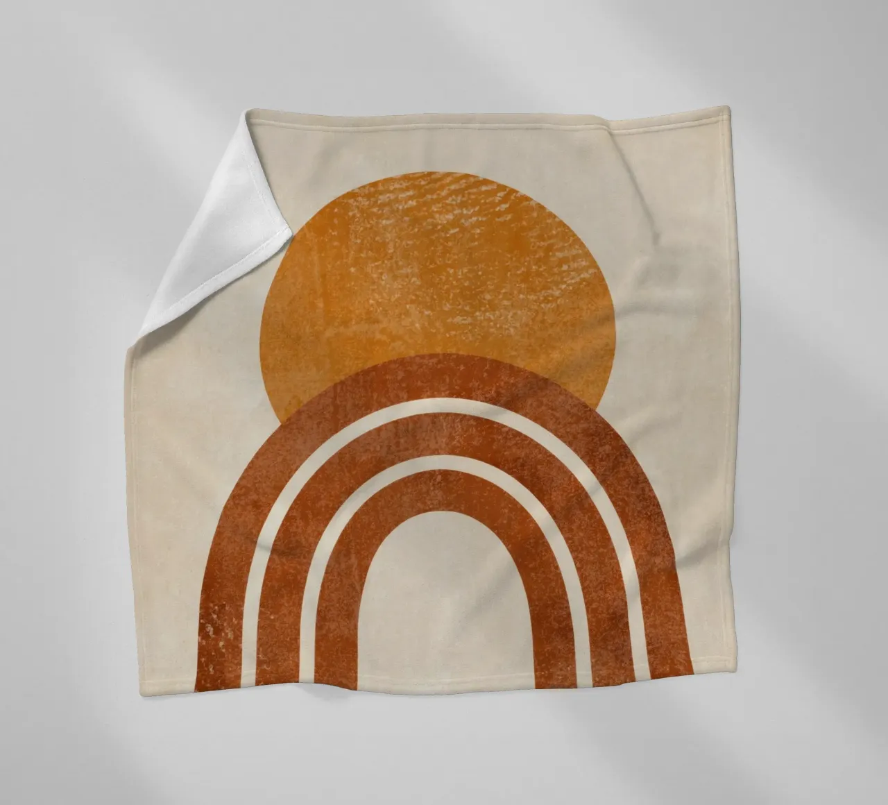 Erde und Sonne Abstrakter Druck Fleecedecke von Aralyn