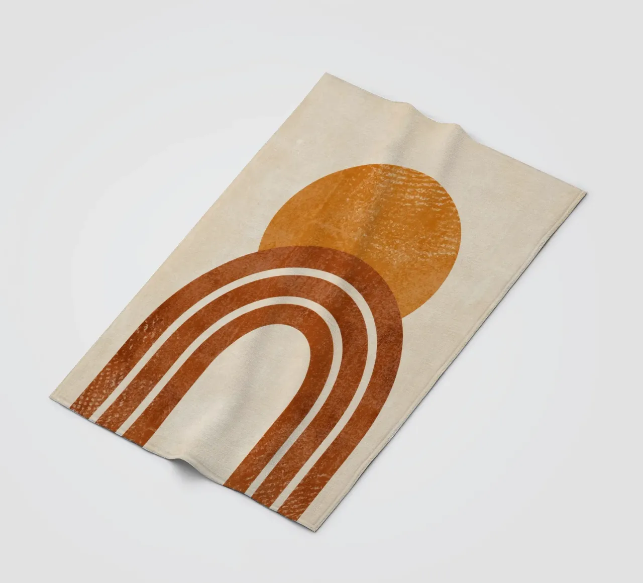 Erde und Sonne Abstrakter Druck Fleecedecke von Aralyn