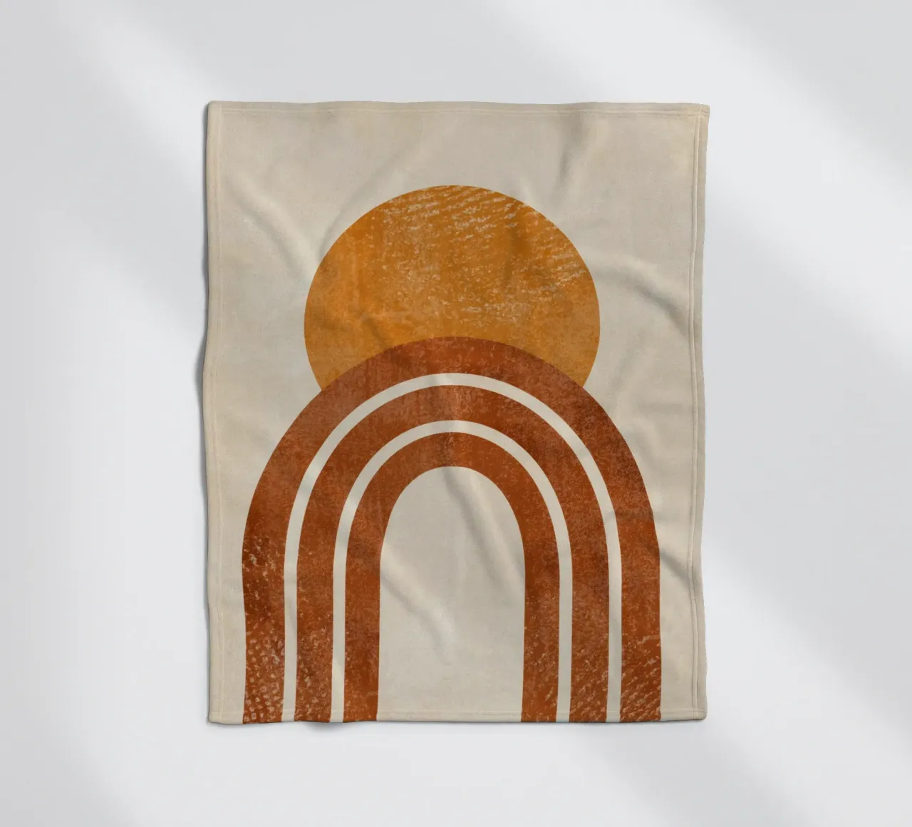 Erde und Sonne Abstrakter Druck Fleecedecke von Aralyn