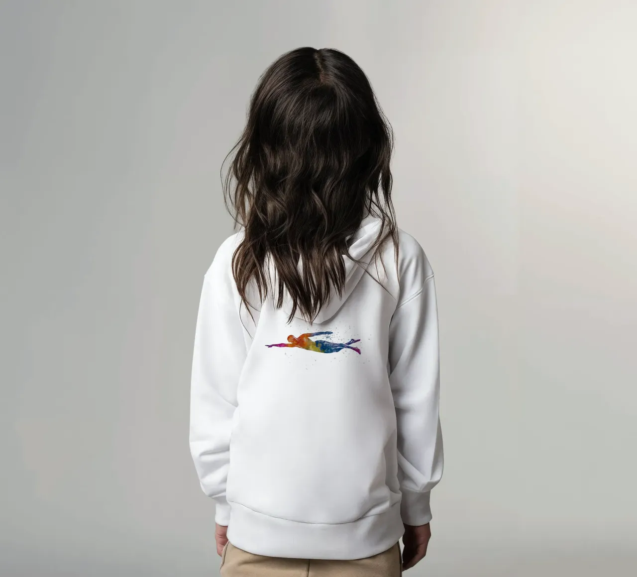 Nuotatore in acquerello felpa bambino con cappuccio da ⚽ Sports Pulse