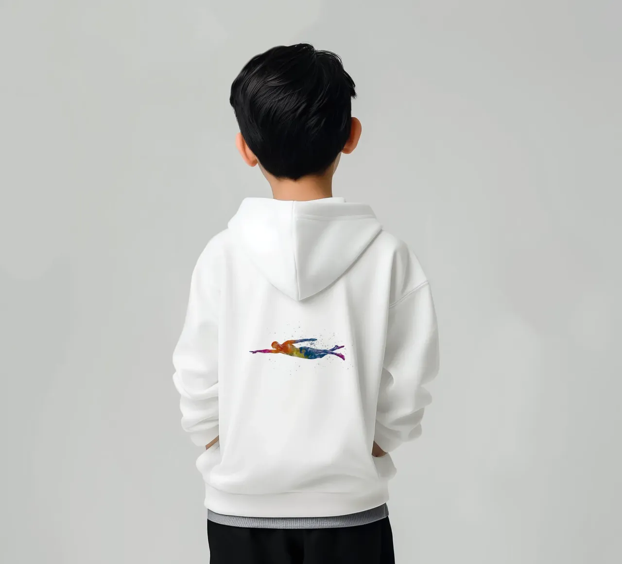 Nuotatore in acquerello felpa bambino con cappuccio da ⚽ Sports Pulse