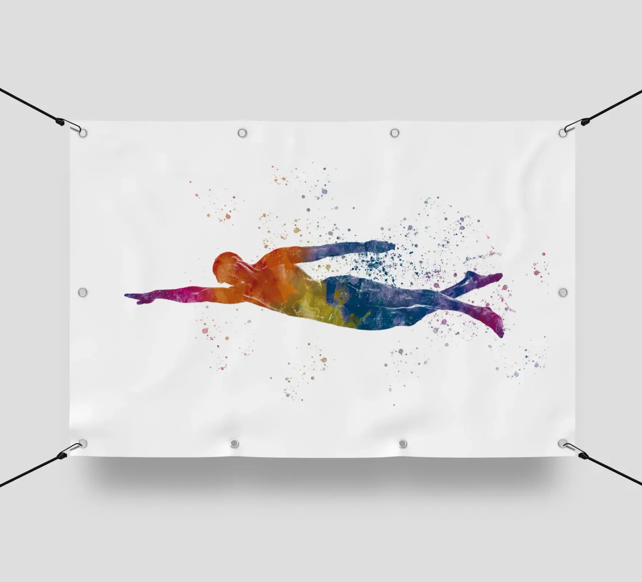 Nuotatore in acquerello telo in pvc da ⚽ Sports Pulse