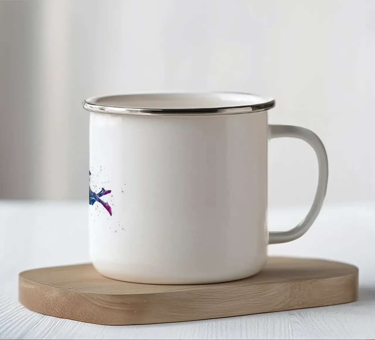 Nuotatore in acquerello tazza in smalto da ⚽ Sports Pulse