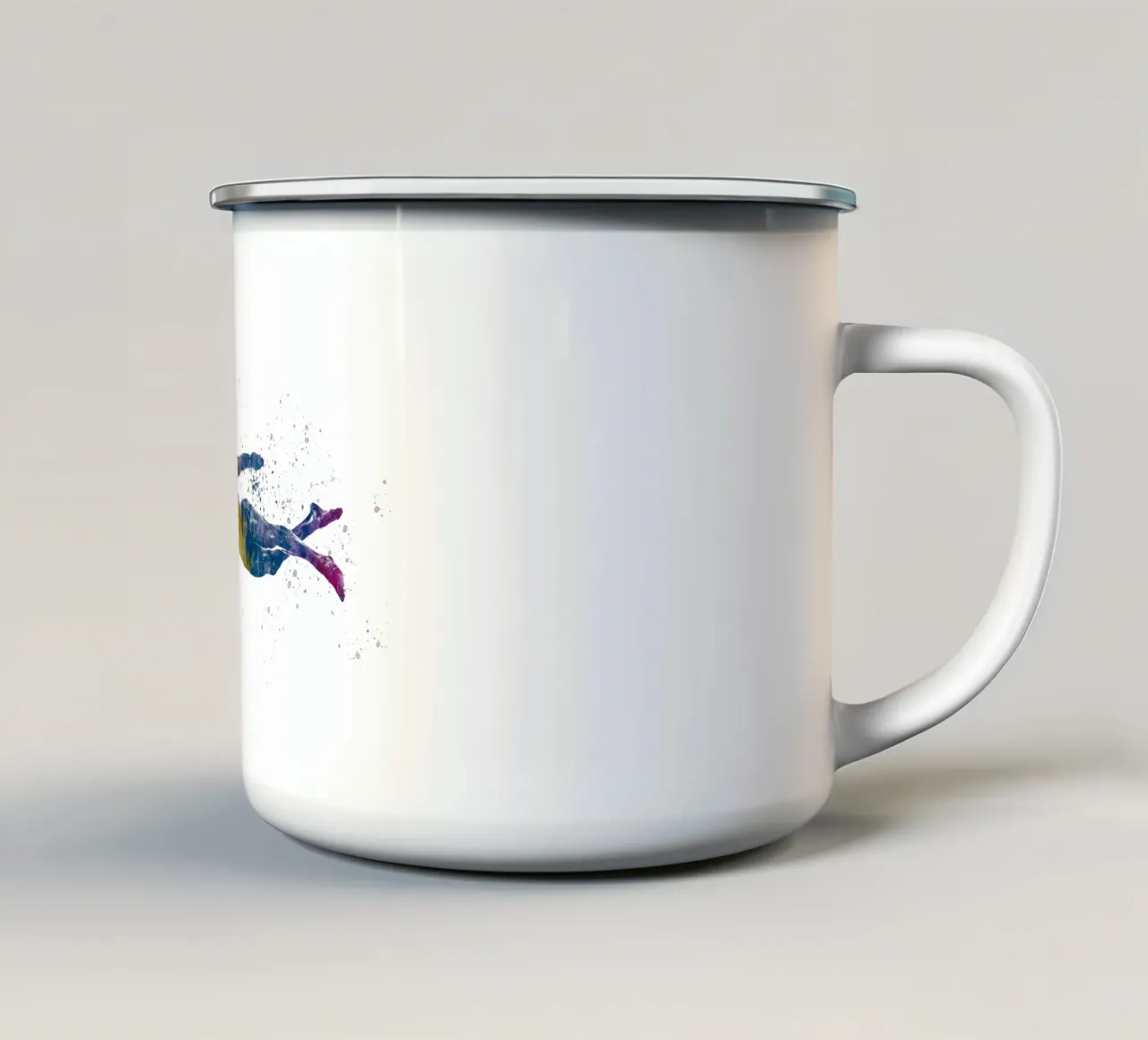 Nuotatore in acquerello tazza in smalto da ⚽ Sports Pulse