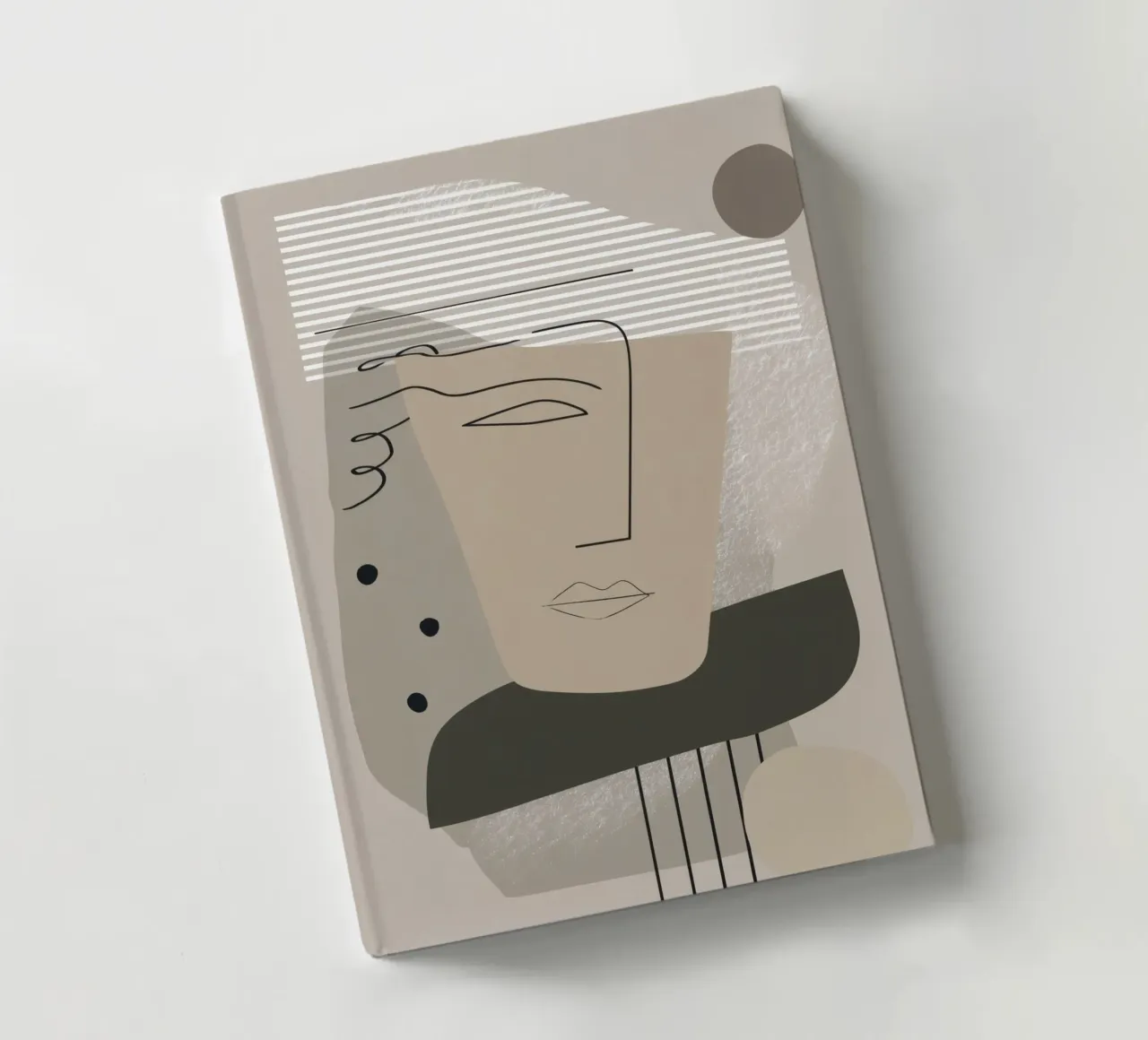 Modern Abstract Face Line Art notebook by Aralyn