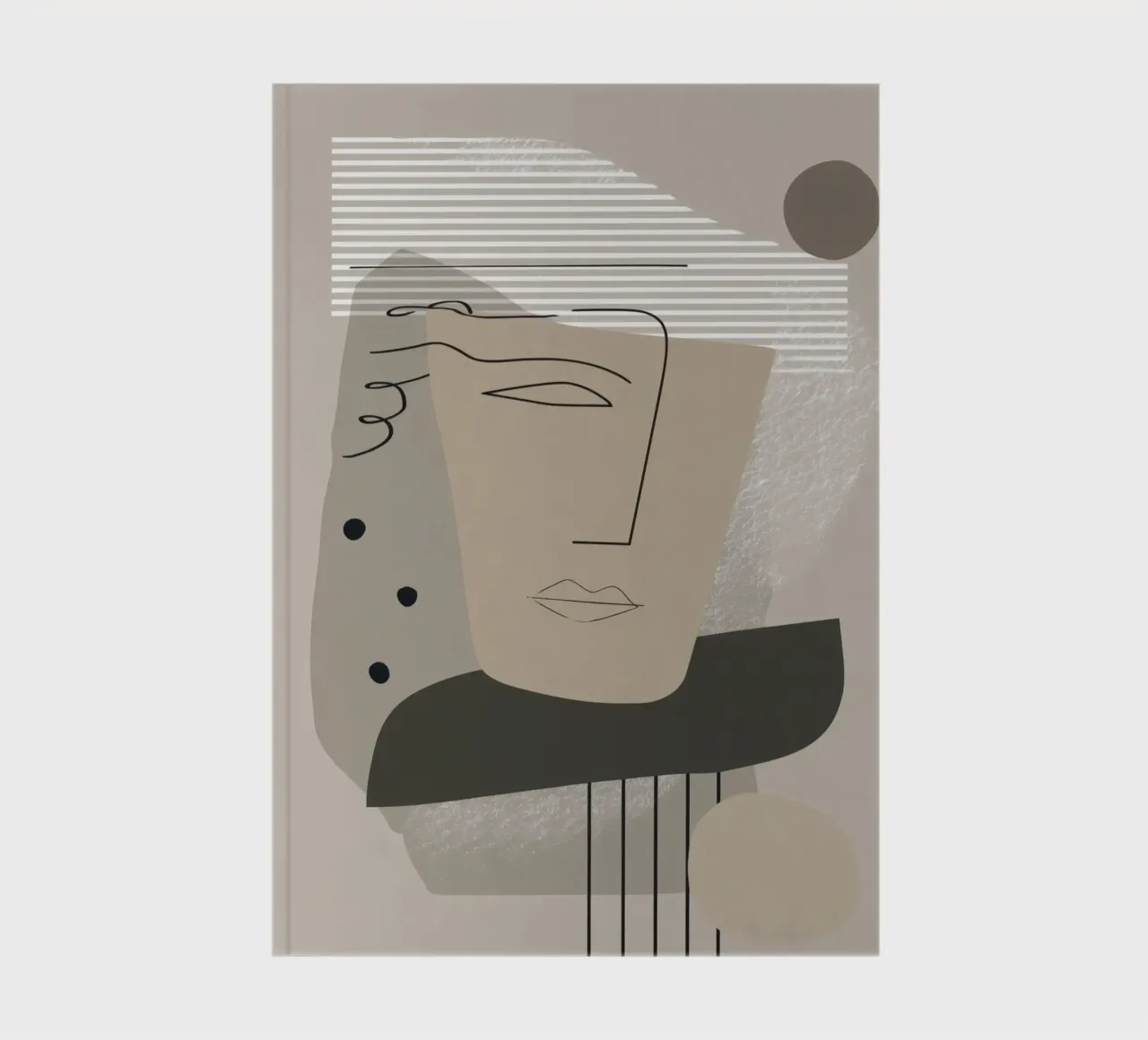 Modern Abstract Face Line Art notebook by Aralyn