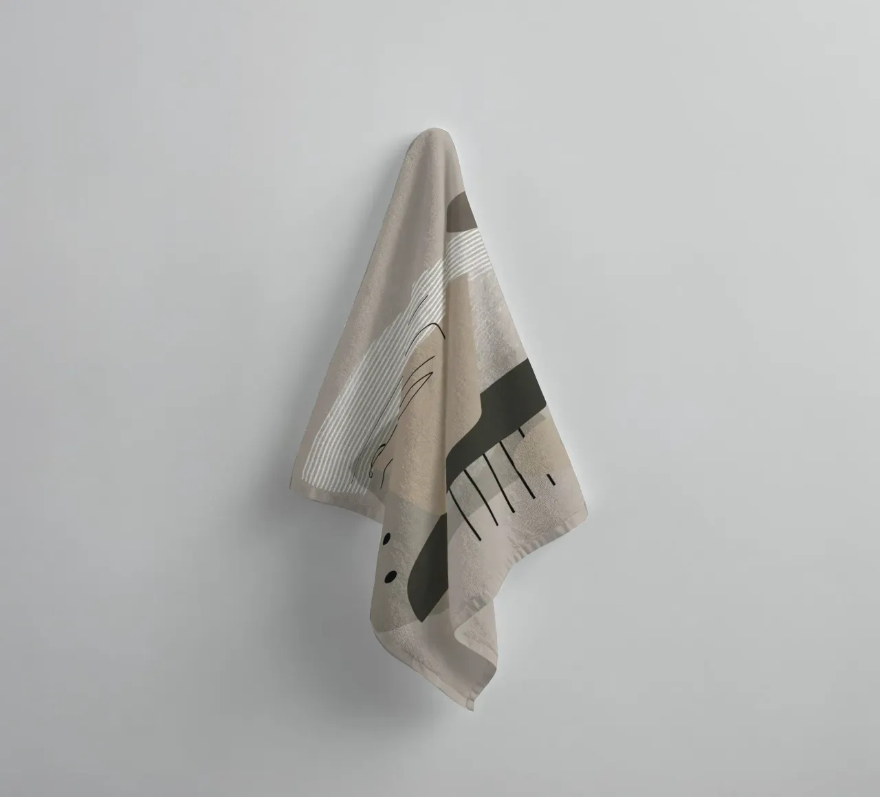 Modern Abstract Face Line Art towel by Aralyn
