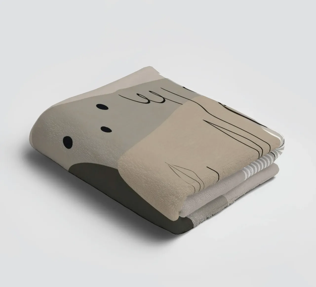 Modern Abstract Face Line Art towel by Aralyn
