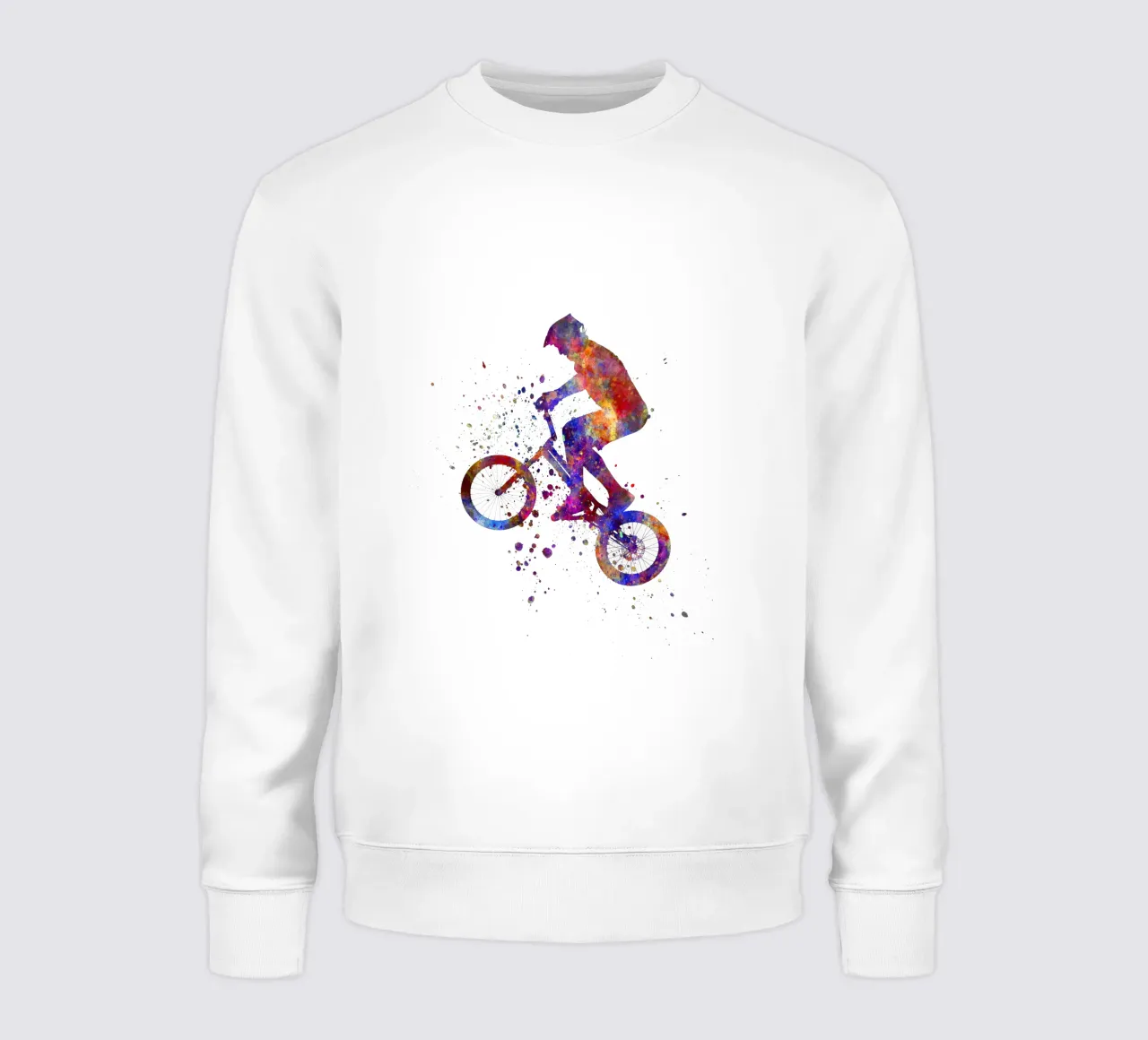 Ciclista BMX in corsa in acquerello felpa da ⚽ Sports Pulse