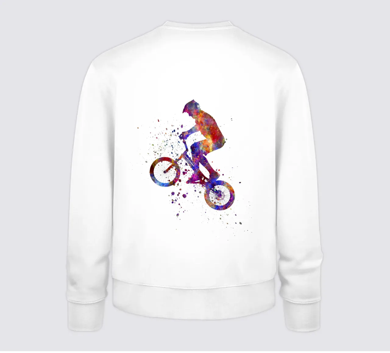 Ciclista BMX in corsa in acquerello felpa da ⚽ Sports Pulse