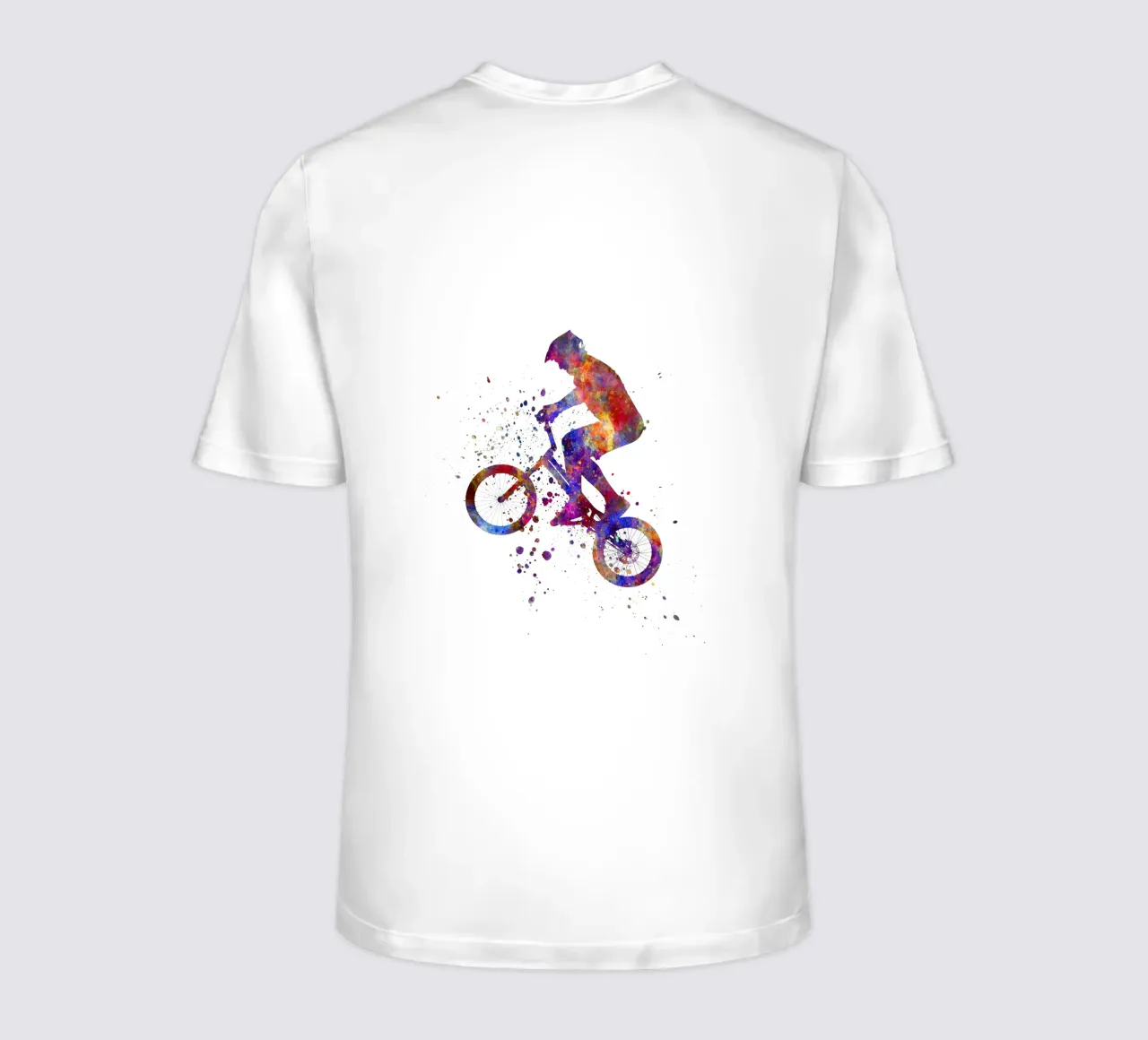 Ciclista BMX in corsa in acquerello t-shirt da ⚽ Sports Pulse