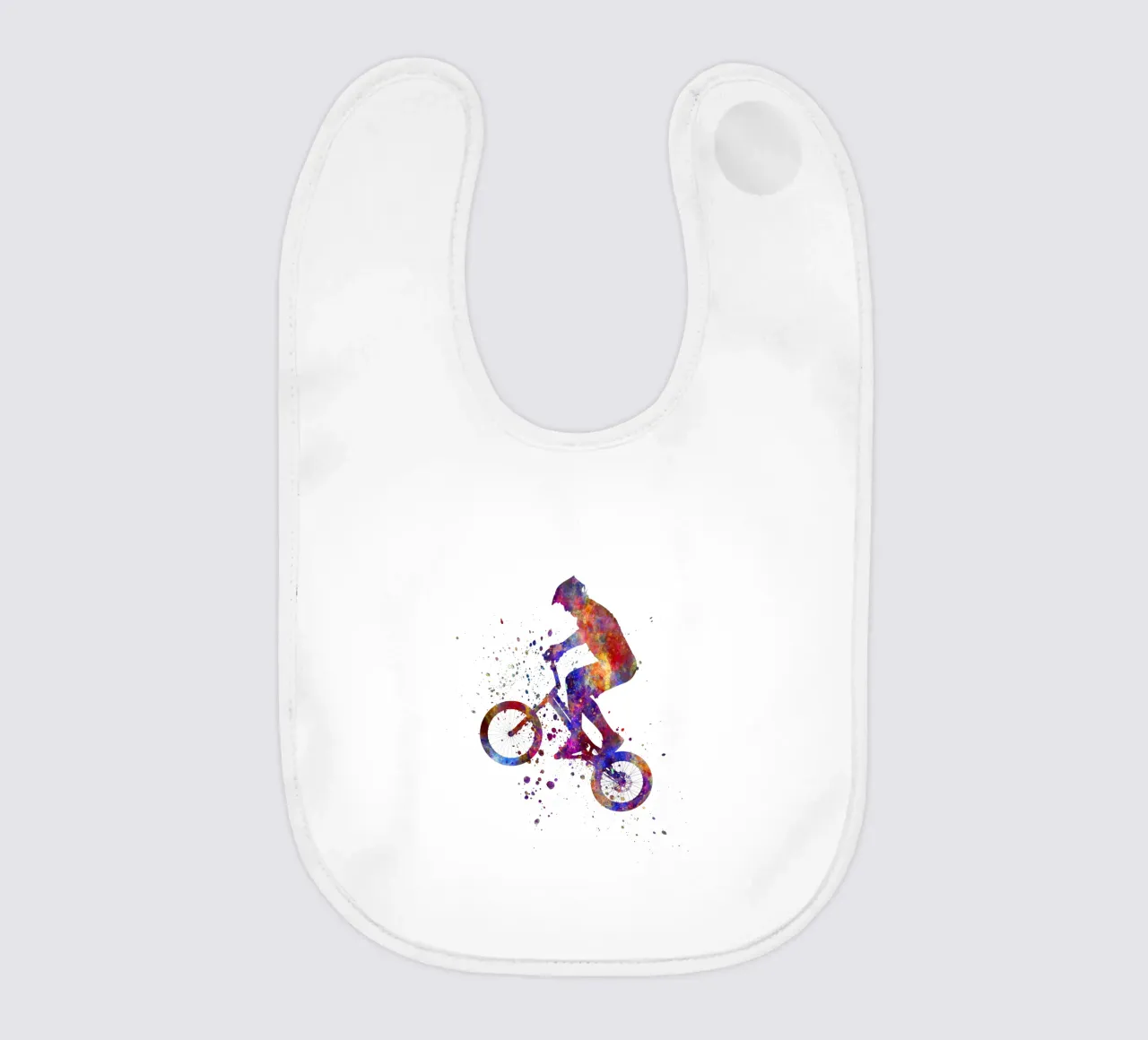 Ciclista BMX in corsa in acquerello bavaglino da ⚽ Sports Pulse