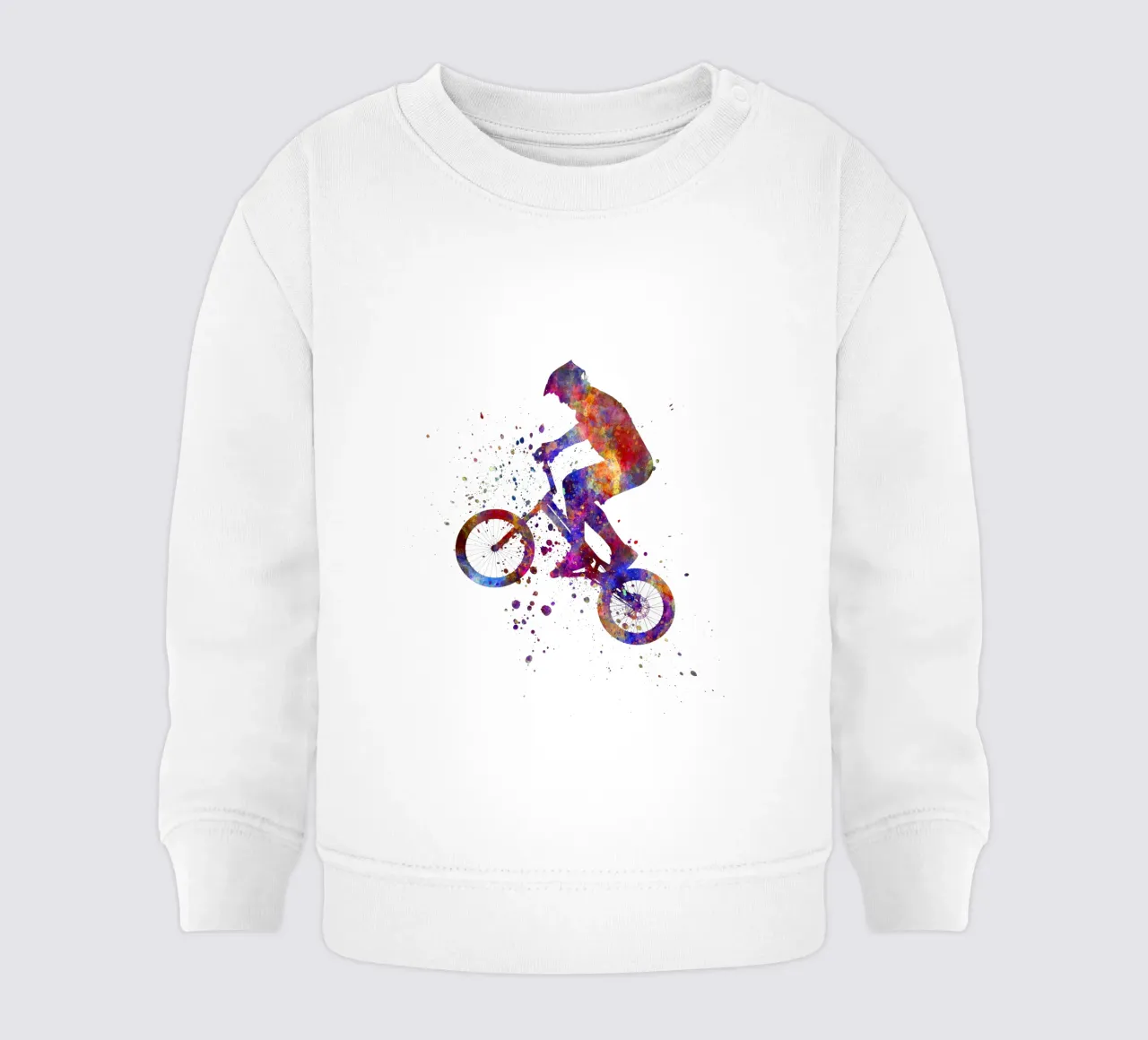 Ciclista BMX in corsa in acquerello felpa neonato da ⚽ Sports Pulse