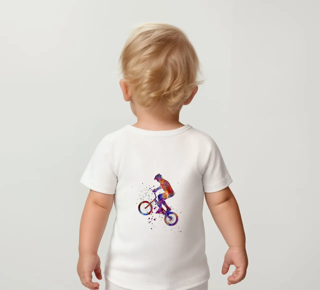 Ciclista BMX in corsa in acquerello maglietta neonato da ⚽ Sports Pulse
