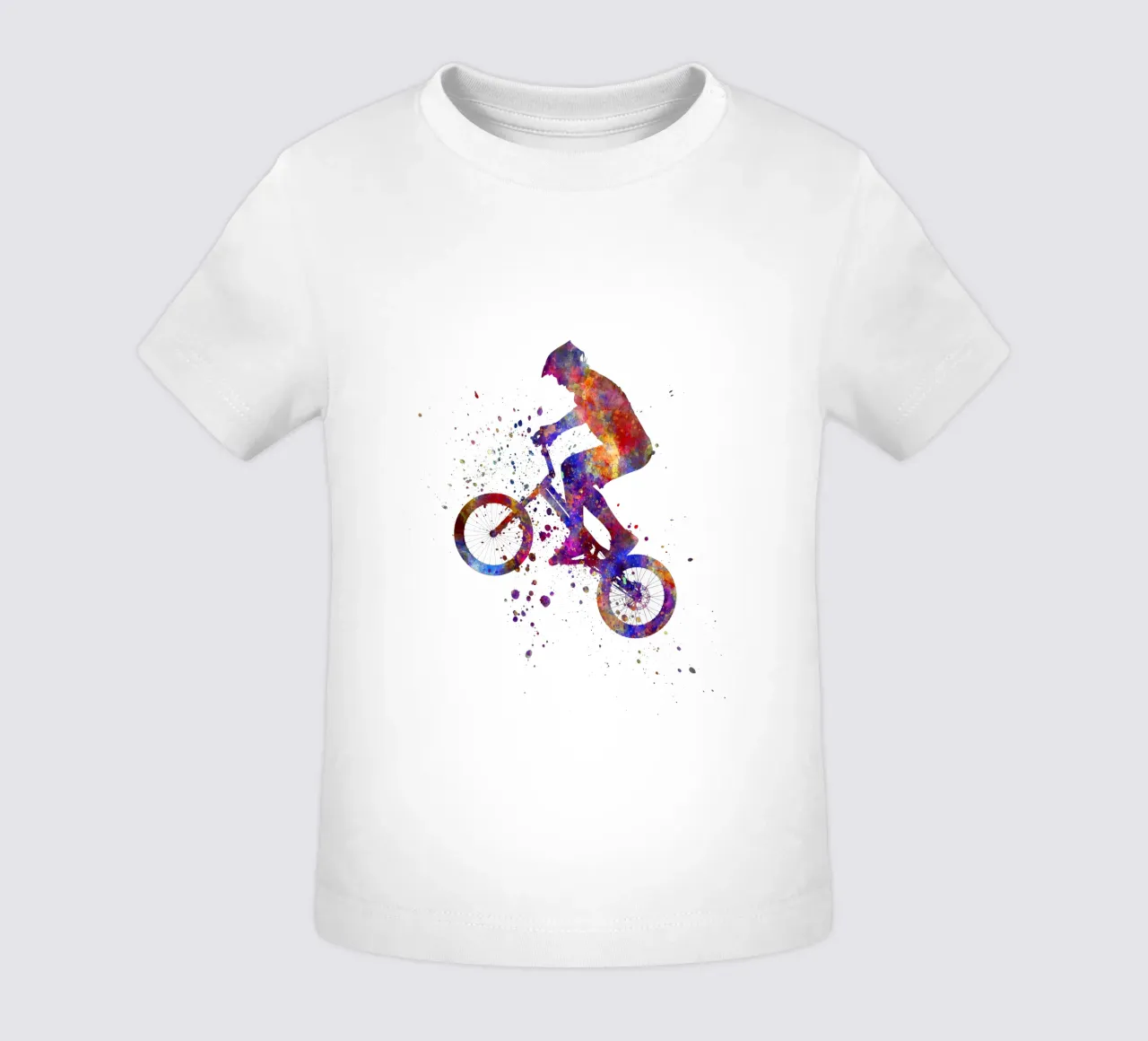 Ciclista BMX in corsa in acquerello maglietta neonato da ⚽ Sports Pulse