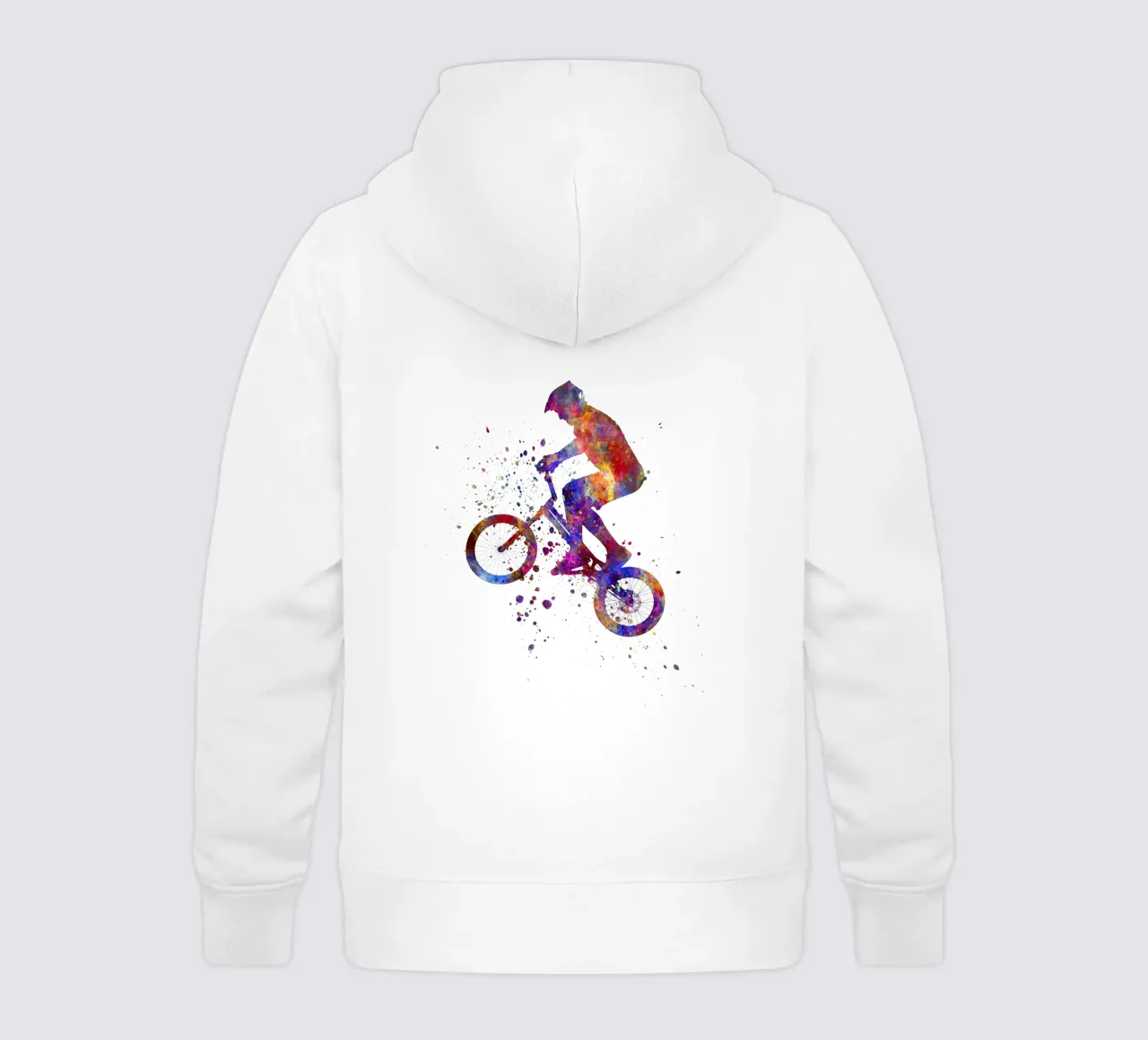 Ciclista BMX in corsa in acquerello felpa bambino con cappuccio da ⚽ Sports Pulse