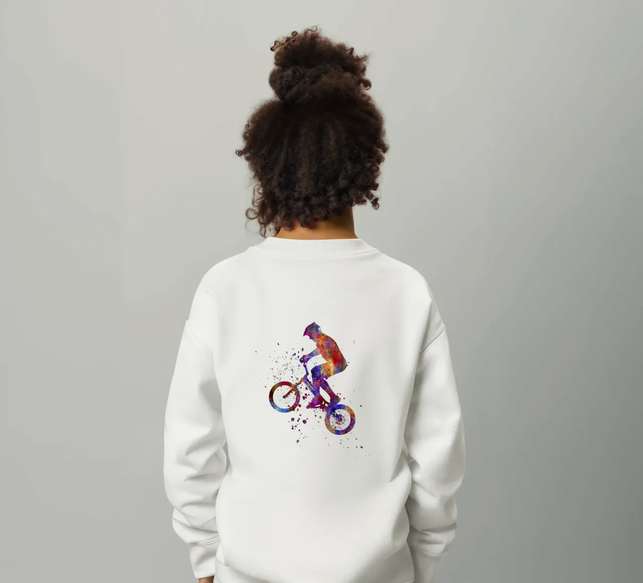 Ciclista BMX in corsa in acquerello felpa bambino da ⚽ Sports Pulse