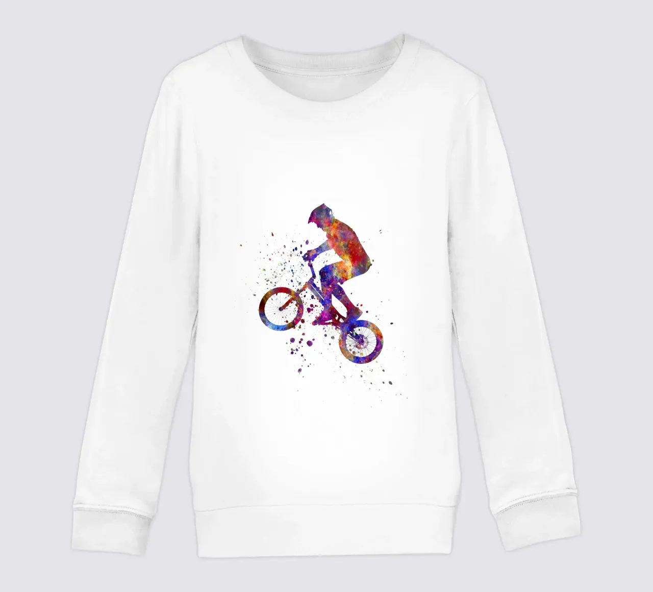 Ciclista BMX in corsa in acquerello felpa bambino da ⚽ Sports Pulse