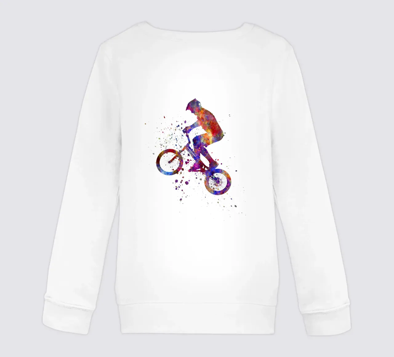 Ciclista BMX in corsa in acquerello felpa bambino da ⚽ Sports Pulse