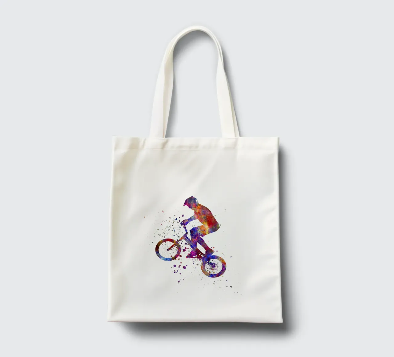 Ciclista BMX in corsa in acquerello borsa in juta da ⚽ Sports Pulse