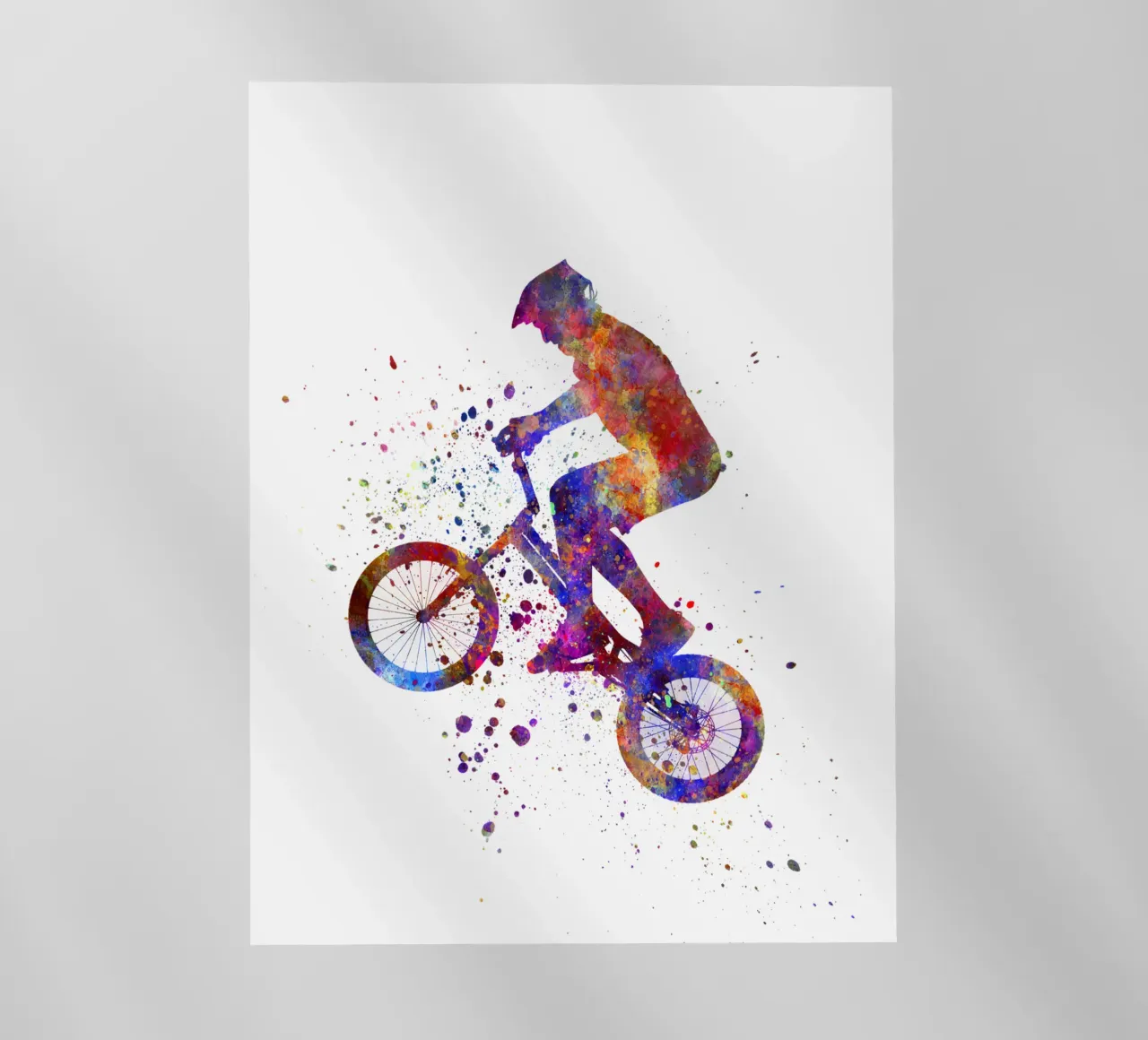 Ciclista BMX in corsa in acquerello pellicola backlit da ⚽ Sports Pulse
