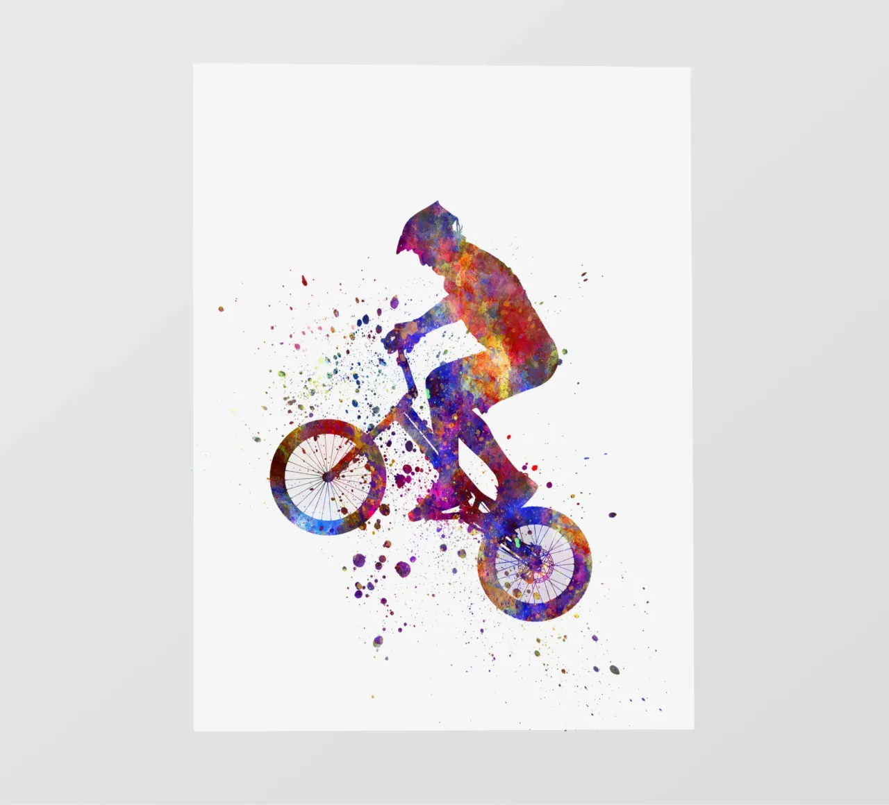 Ciclista BMX in corsa in acquerello pellicola backlit da ⚽ Sports Pulse