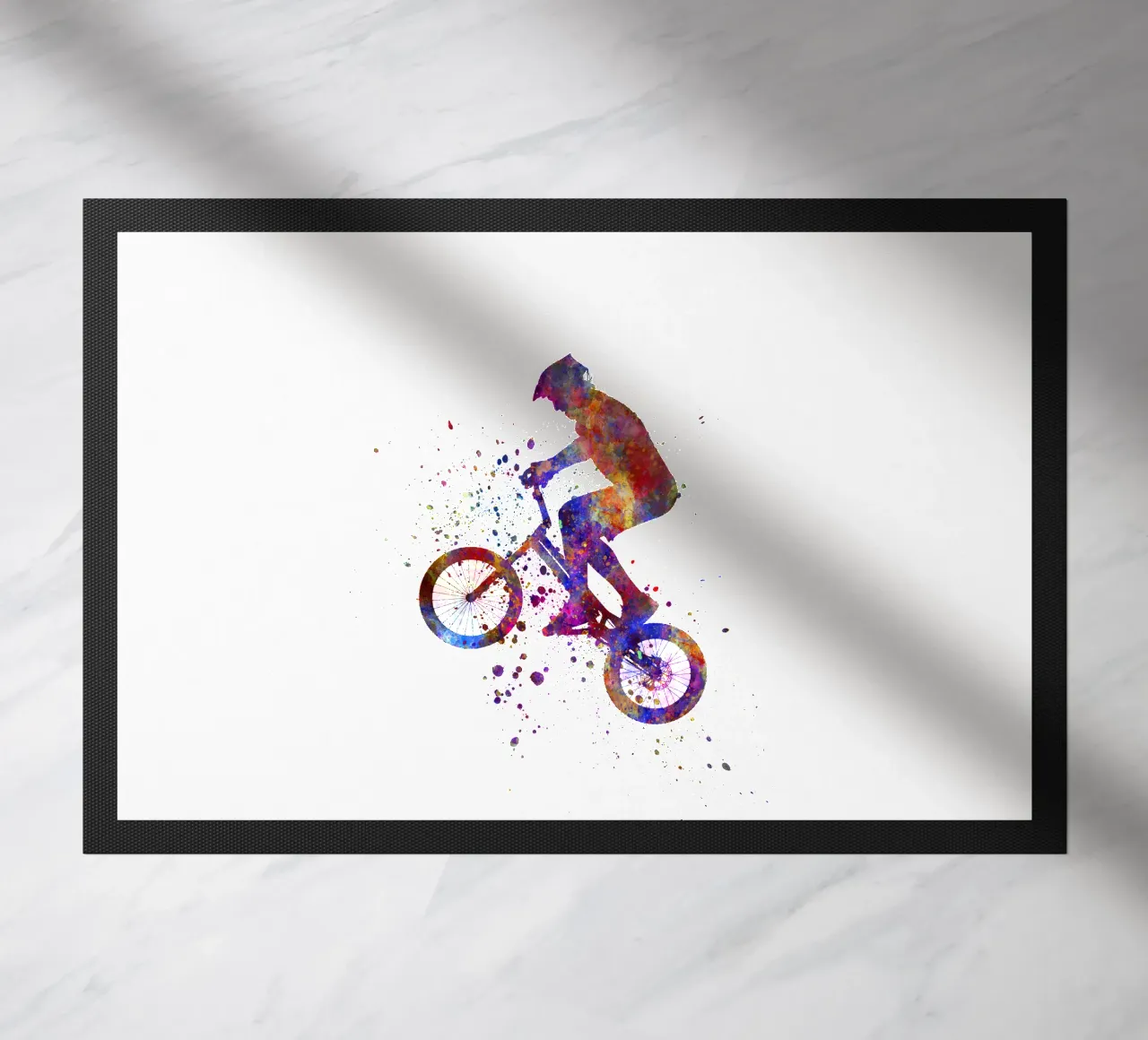 Ciclista BMX in corsa in acquerello zerbino da ⚽ Sports Pulse