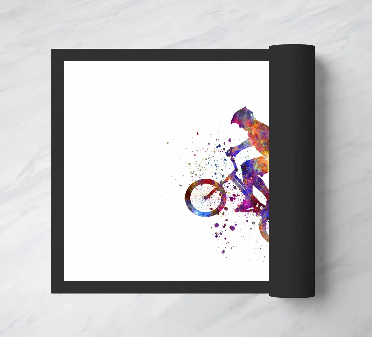 Ciclista BMX in corsa in acquerello zerbino da ⚽ Sports Pulse