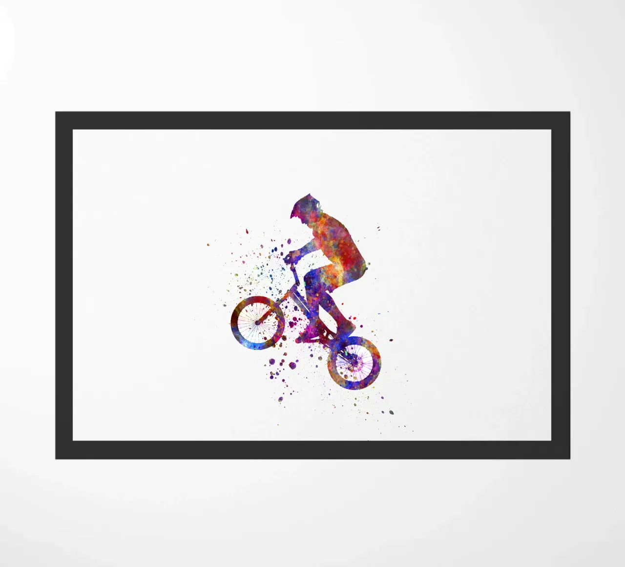 Ciclista BMX in corsa in acquerello zerbino da ⚽ Sports Pulse