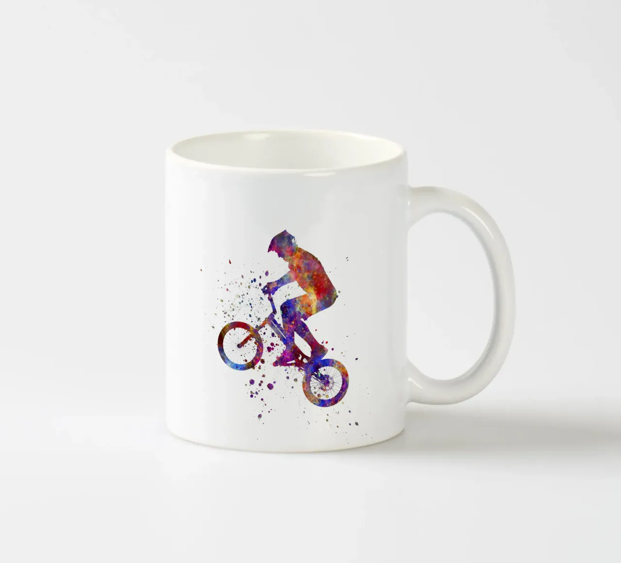 Ciclista BMX in corsa in acquerello tazza in ceramica da ⚽ Sports Pulse