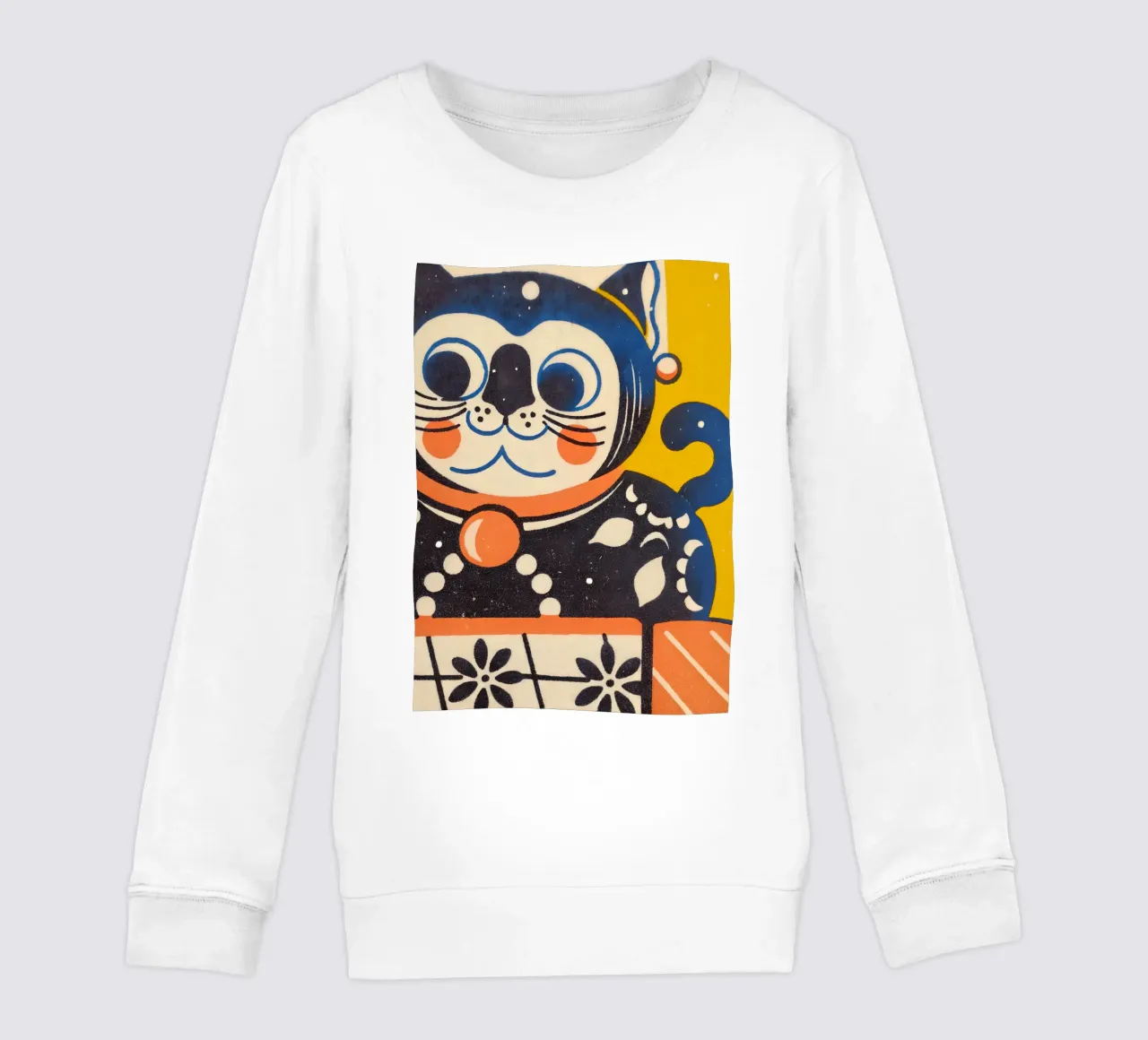 Gatto fortunato in stile retrò felpa bambino da Studio Mooodz