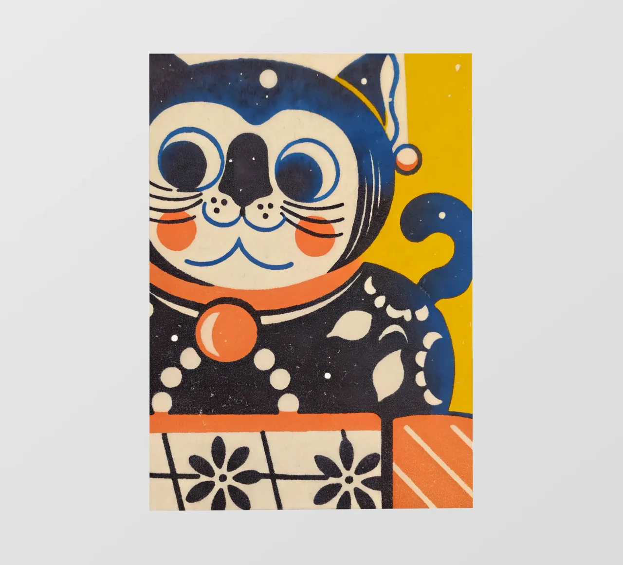 Gatto fortunato in stile retrò telo in pvc da Studio Mooodz