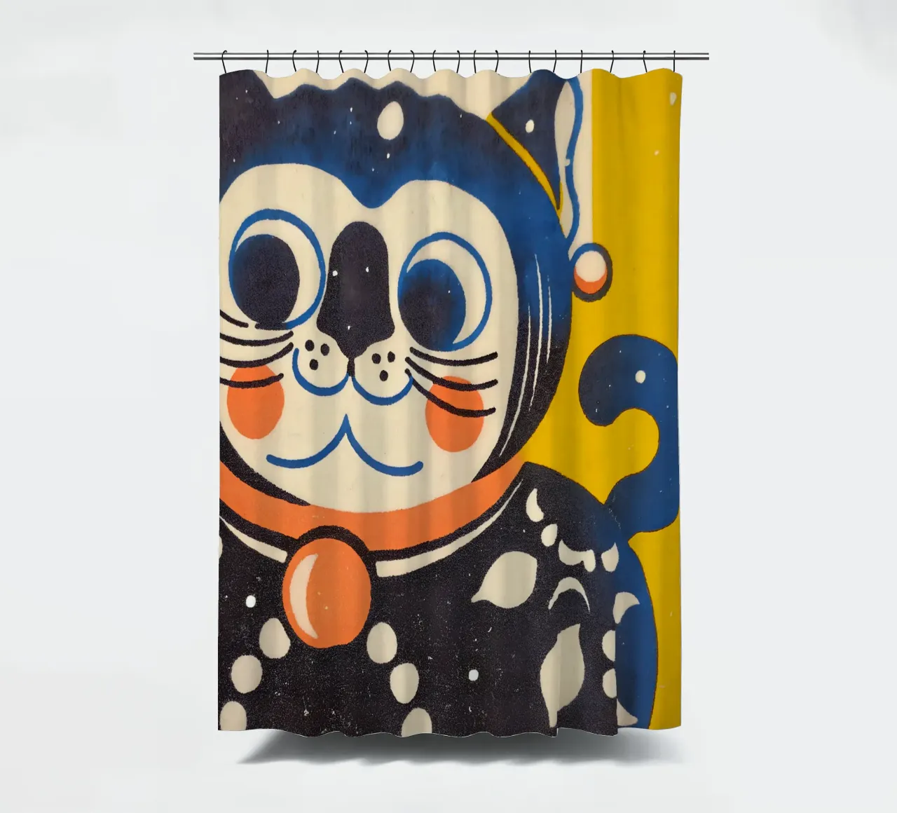 Gatto fortunato in stile retrò tenda da doccia da Studio Mooodz