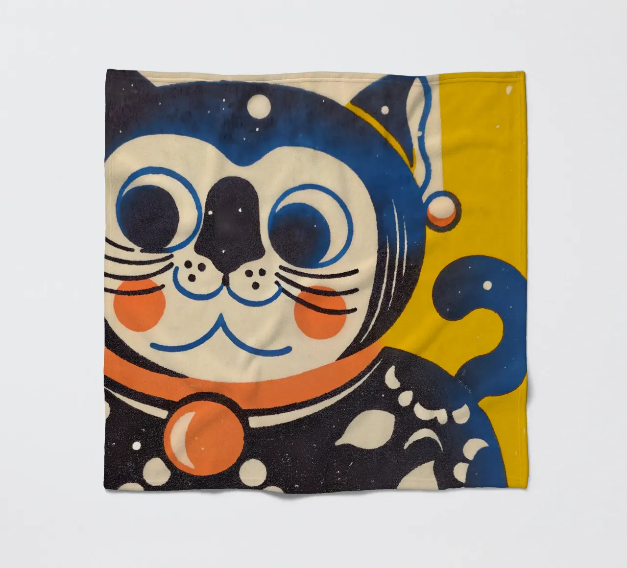 Gatto fortunato in stile retrò coperta in pile da Studio Mooodz