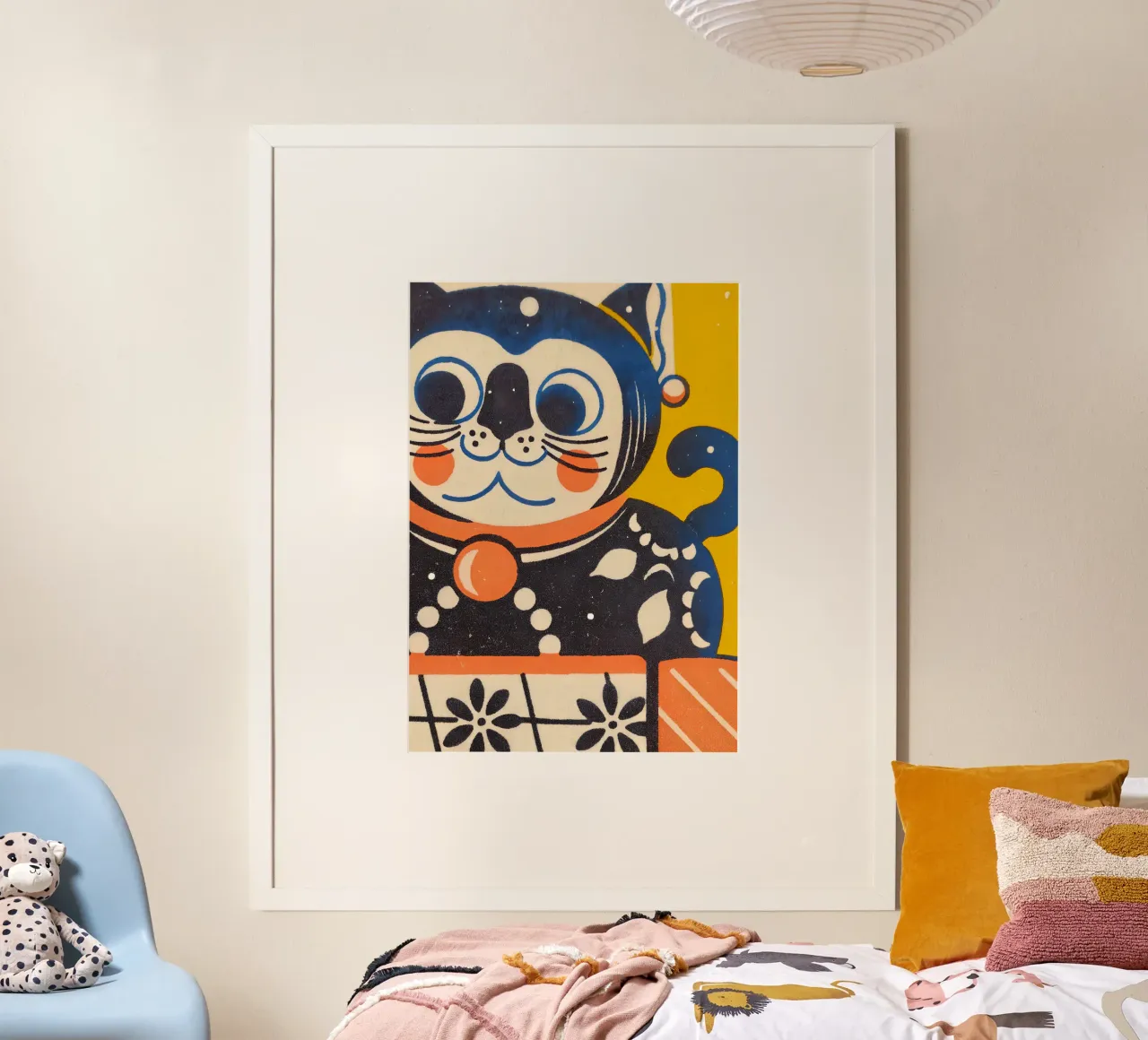 Gatto fortunato in stile retrò poster da Studio Mooodz