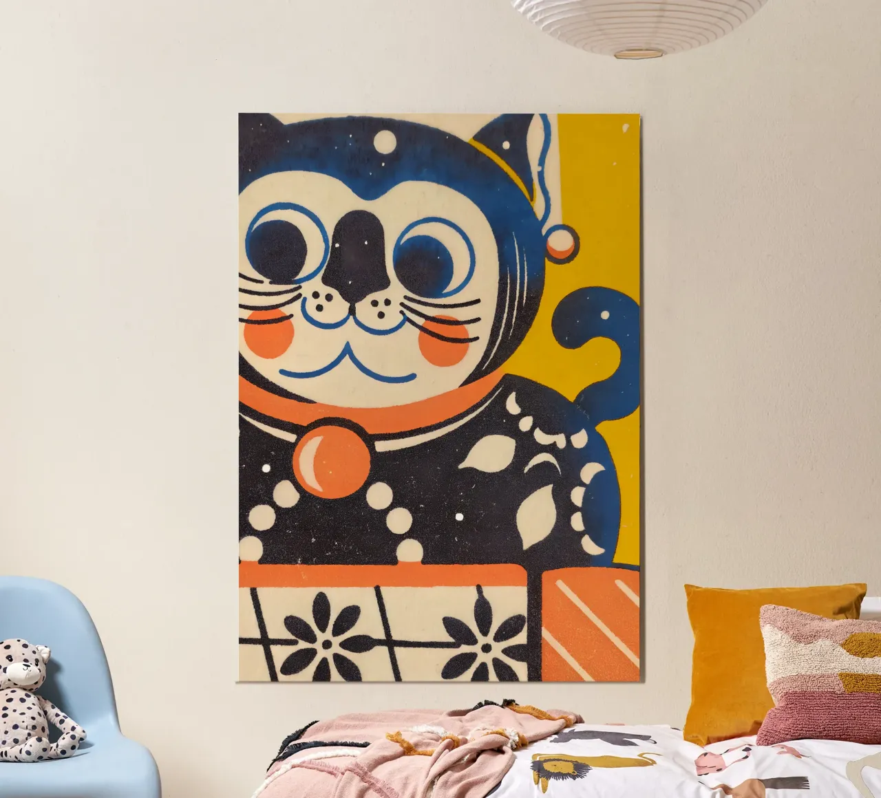 Gatto fortunato in stile retrò poster da Studio Mooodz