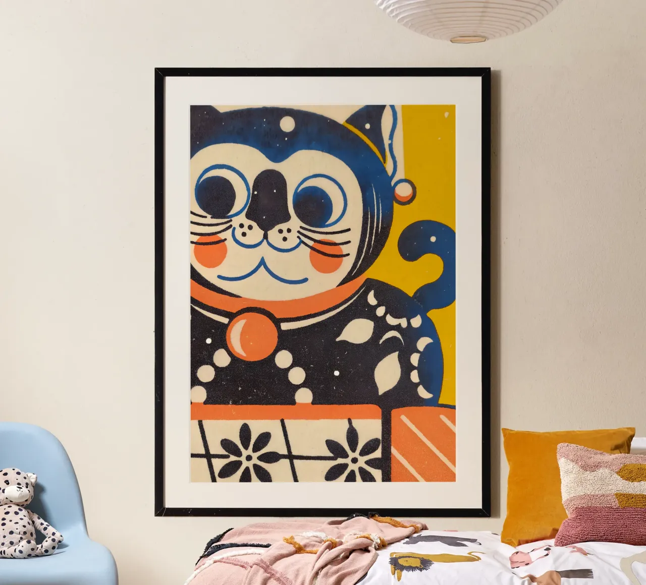 Gatto fortunato in stile retrò poster da Studio Mooodz