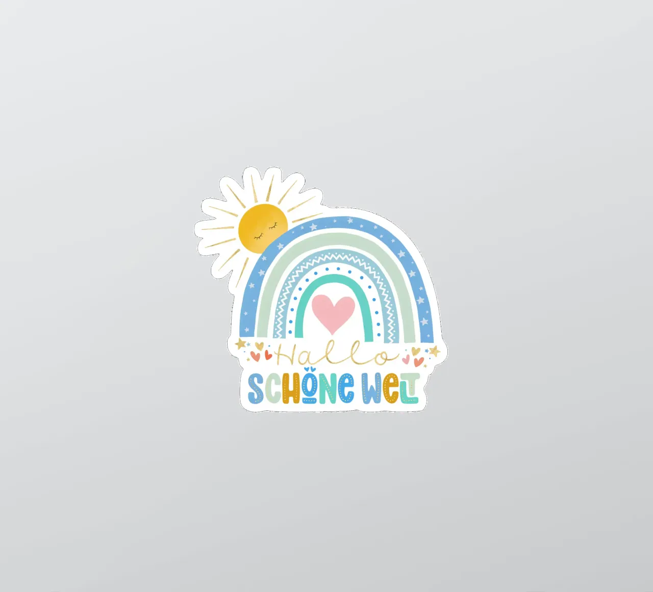 Hallo schöne Welt. Für Babies und Kleinkinder. Für Jungs. Sticker von CalliLetters