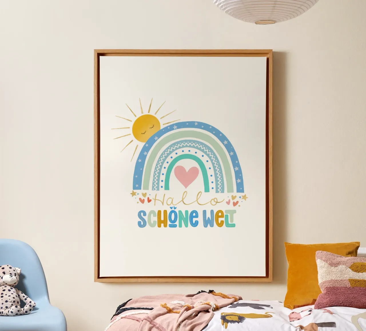 Hello beautiful world. For babies and toddlers. For boys. canvas by CalliLetters