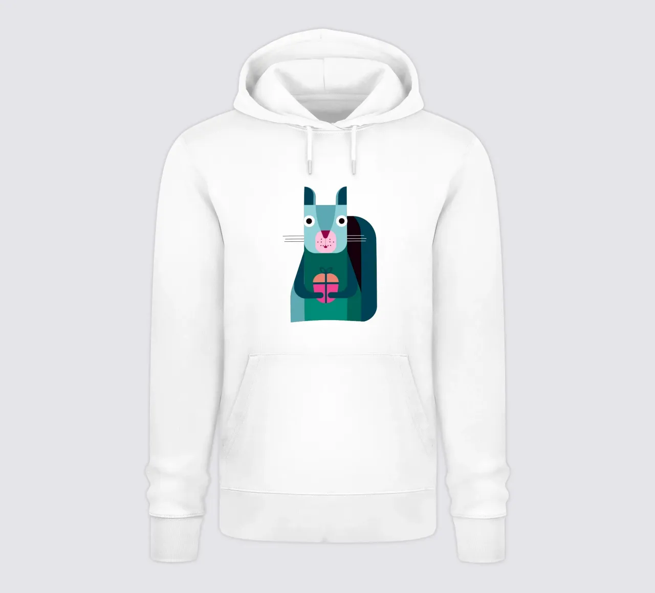 Eichhörnchen mit Geschenk felpa con cappuccio da DARIA IVANOVNA