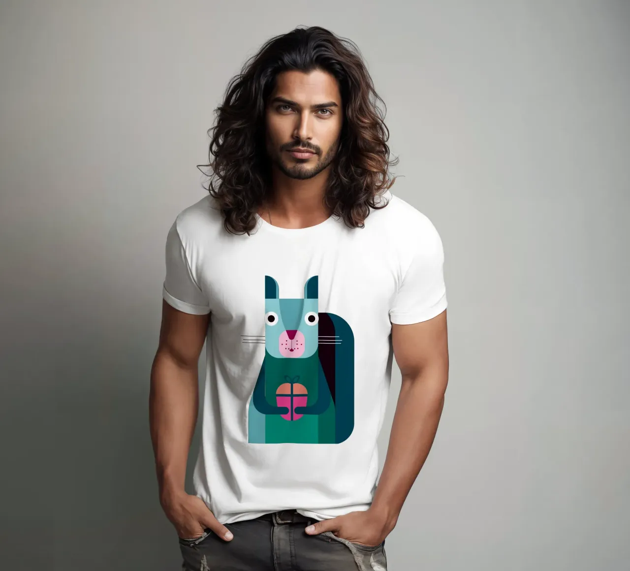 Eichhörnchen mit Geschenk t-shirt da DARIA IVANOVNA