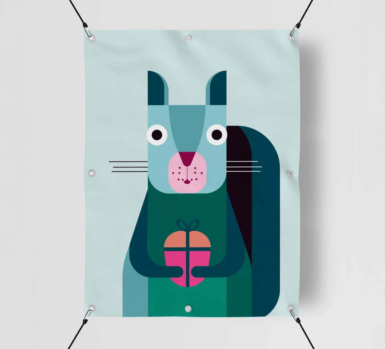 Eichhörnchen mit Geschenk telo in pvc da DARIA IVANOVNA
