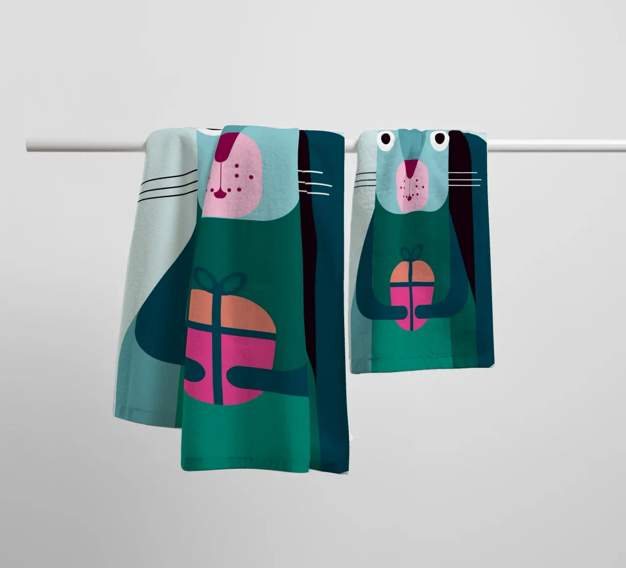 Eichhörnchen mit Geschenk asciugamano da bagno da DARIA IVANOVNA
