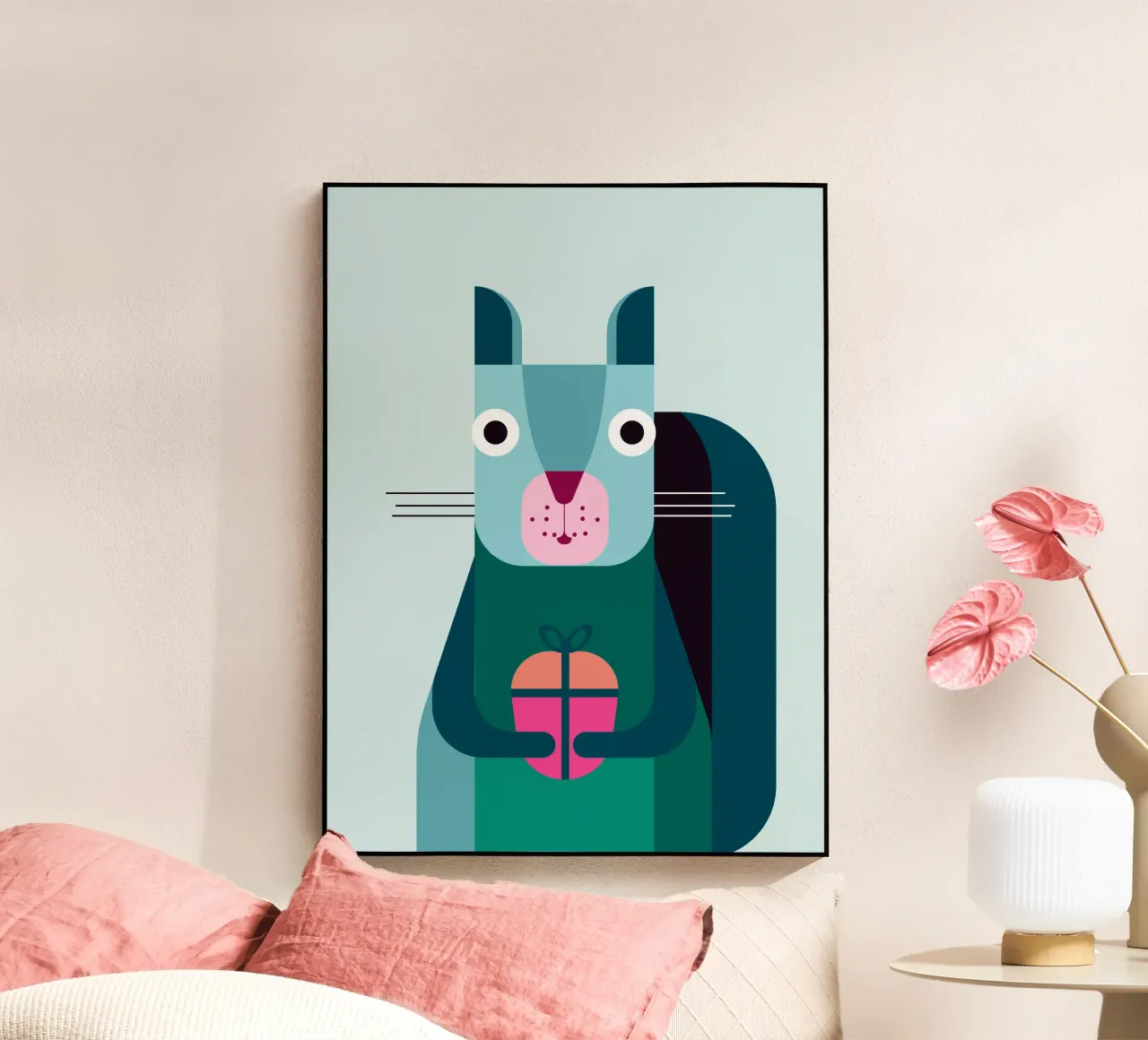 Eichhörnchen mit Geschenk plexiglass da DARIA IVANOVNA