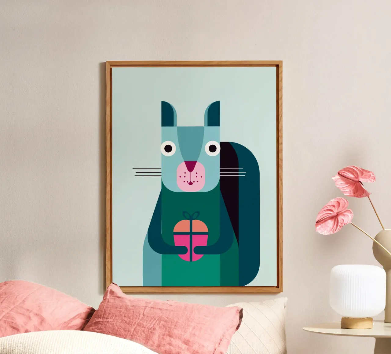 Eichhörnchen mit Geschenk alluminio dibond da DARIA IVANOVNA