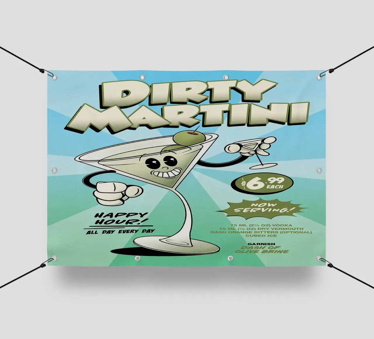 Cocktail Dirty Martini Groovy telo in pvc da Michael Glock