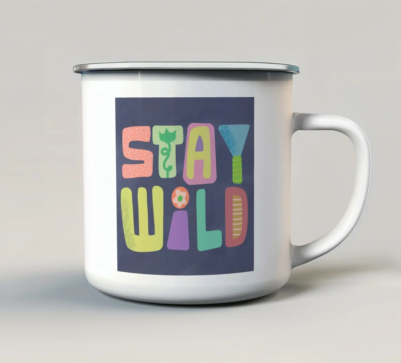 Stay wild tazza in smalto da Art House