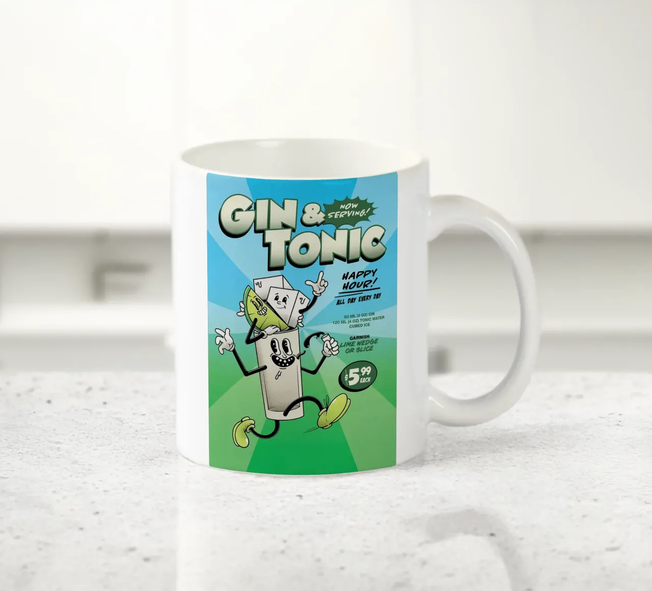 Cocktail Groovy a base di Gin e Tonic tazza in ceramica da Michael Glock