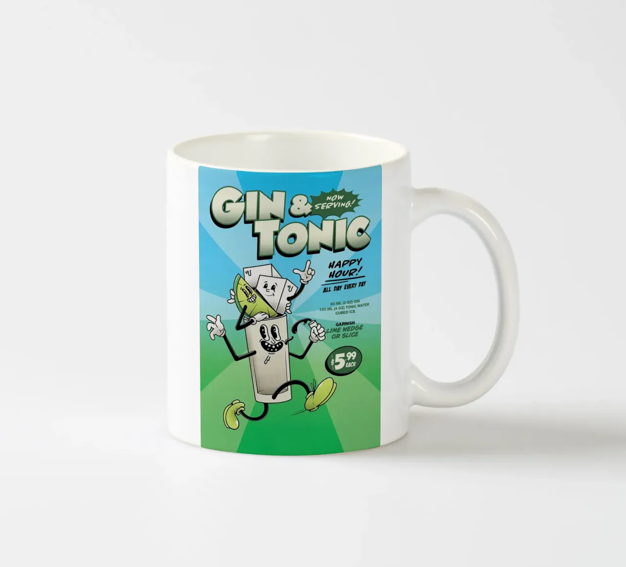 Cocktail Groovy a base di Gin e Tonic tazza in ceramica da Michael Glock